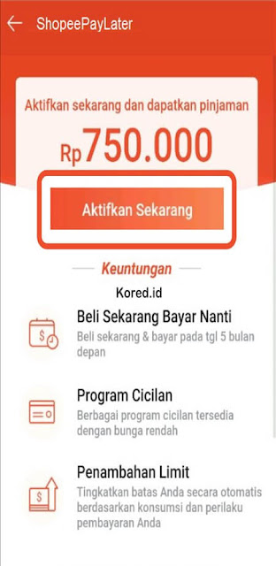 Cara Mengaktifkan Shopee PayLater