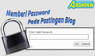 Memberi Password pada Postingan Blog