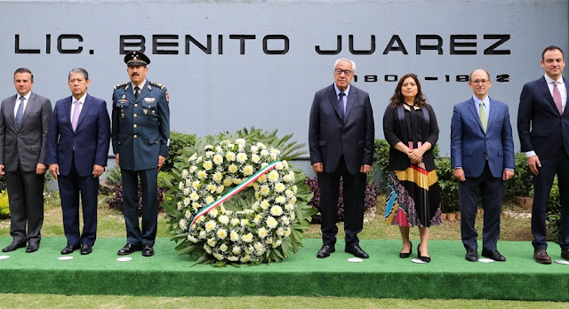 Pacheco Pulido encabezó la conmemoración del 147 aniversario luctuoso de Benito Juárez