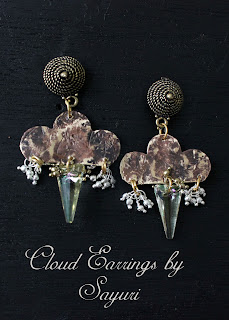 Metal Cloud Earrings with swarovski