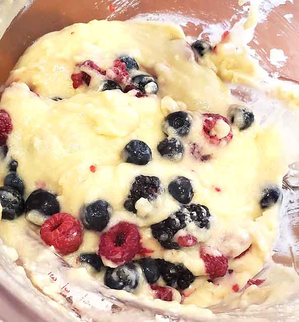 this is batter for triple berry cake
