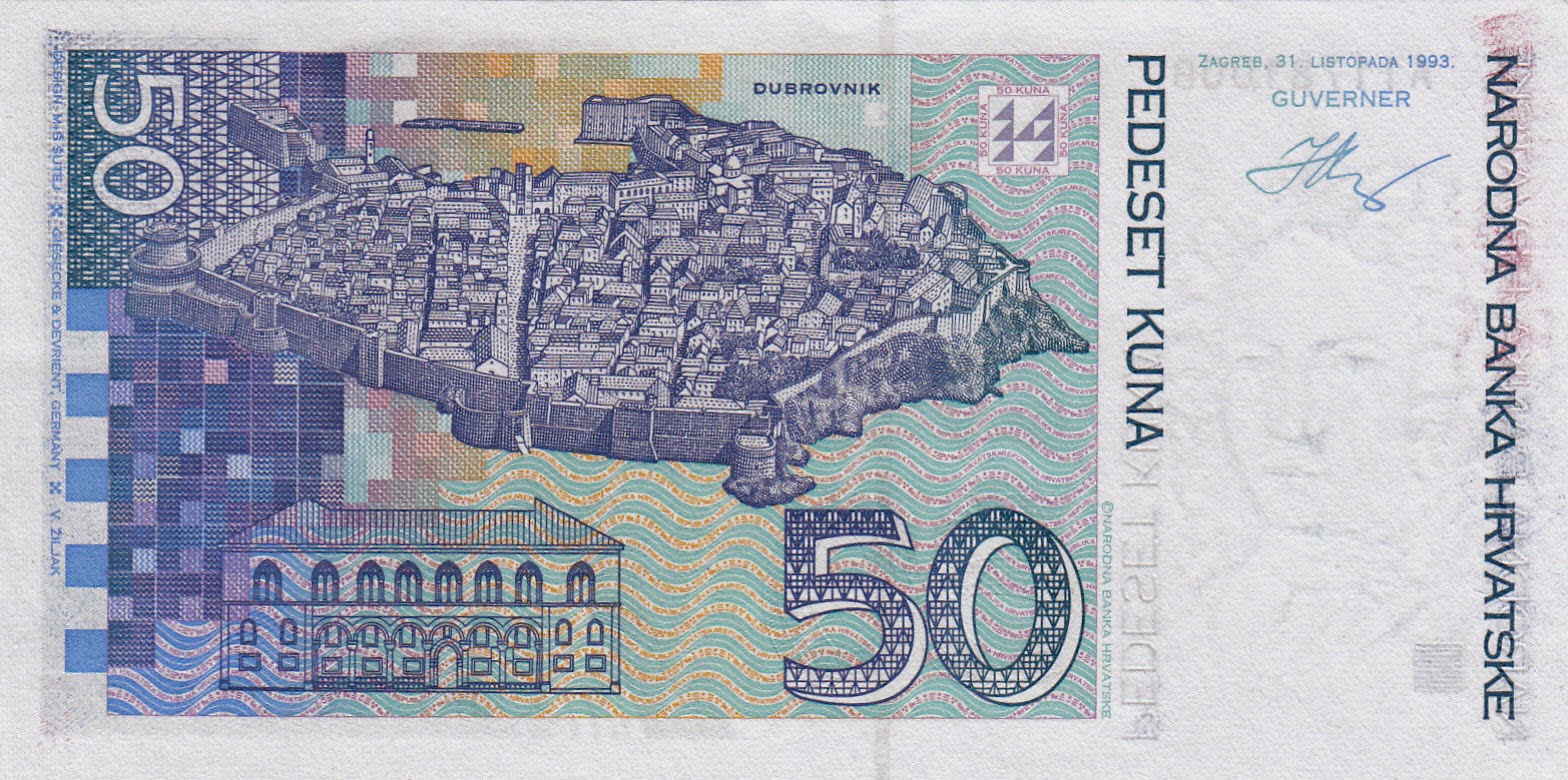 Croatia 50 Kuna banknote 1993 Ivan Gundulić|World Banknotes & Coins