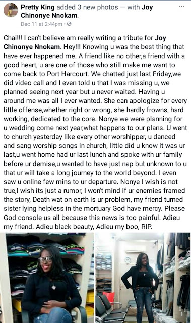  Photos: Nigerian bride-to-be returns from church, had lunch and died in her sleep