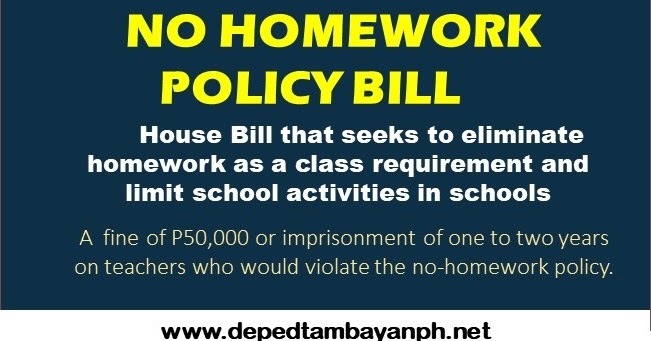 no homework policy deped
