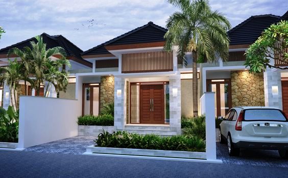 20 Inspirasi Fasad Rumah Minimalis 1 Lantai Dengan Atap Limasan