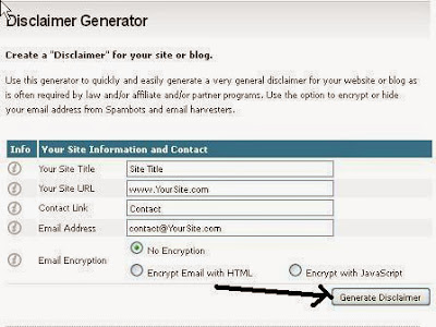 Cara Membuat dan Pasang Disclaimer di Blog