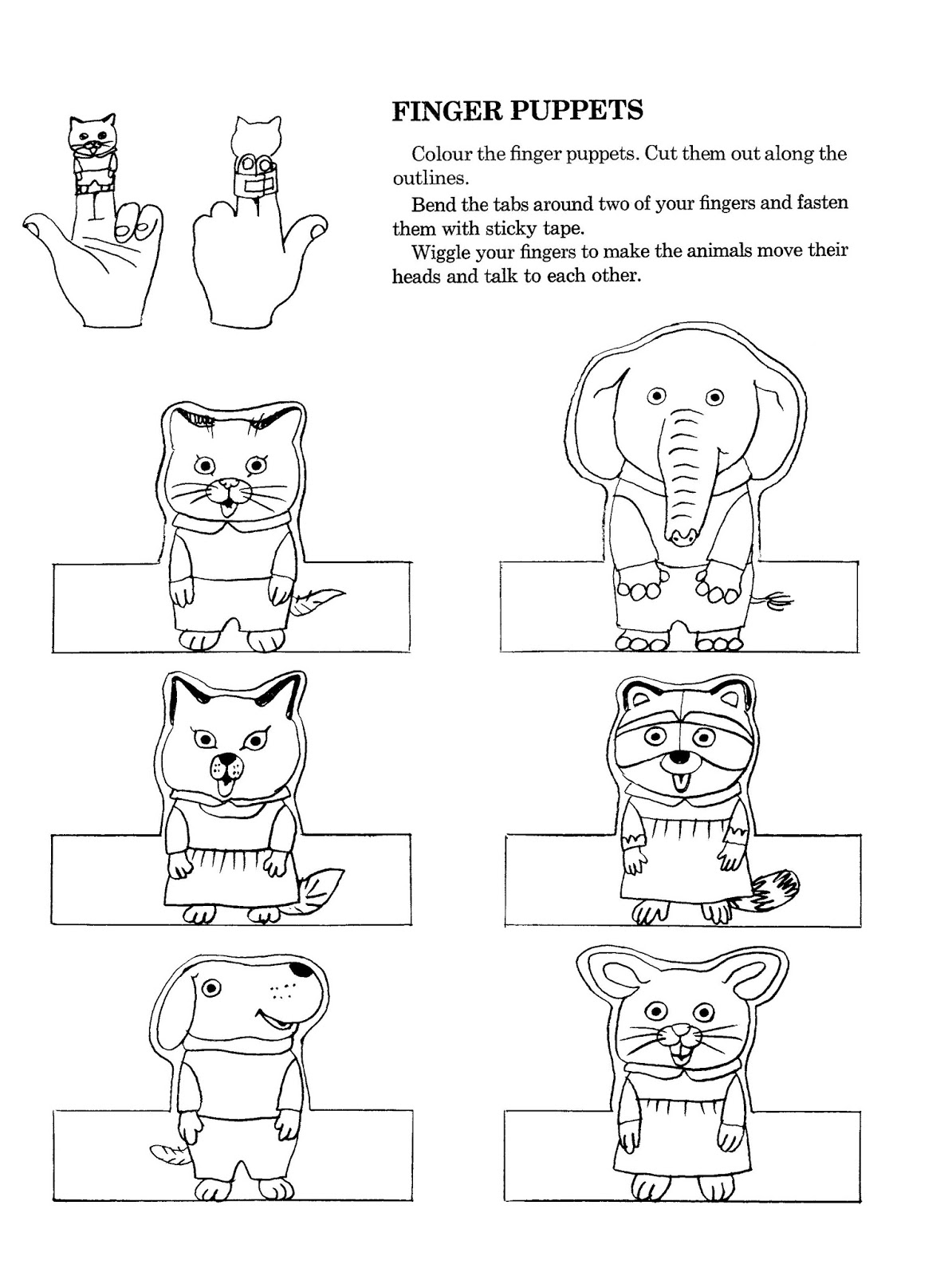 Finger Puppets For Kids Printable