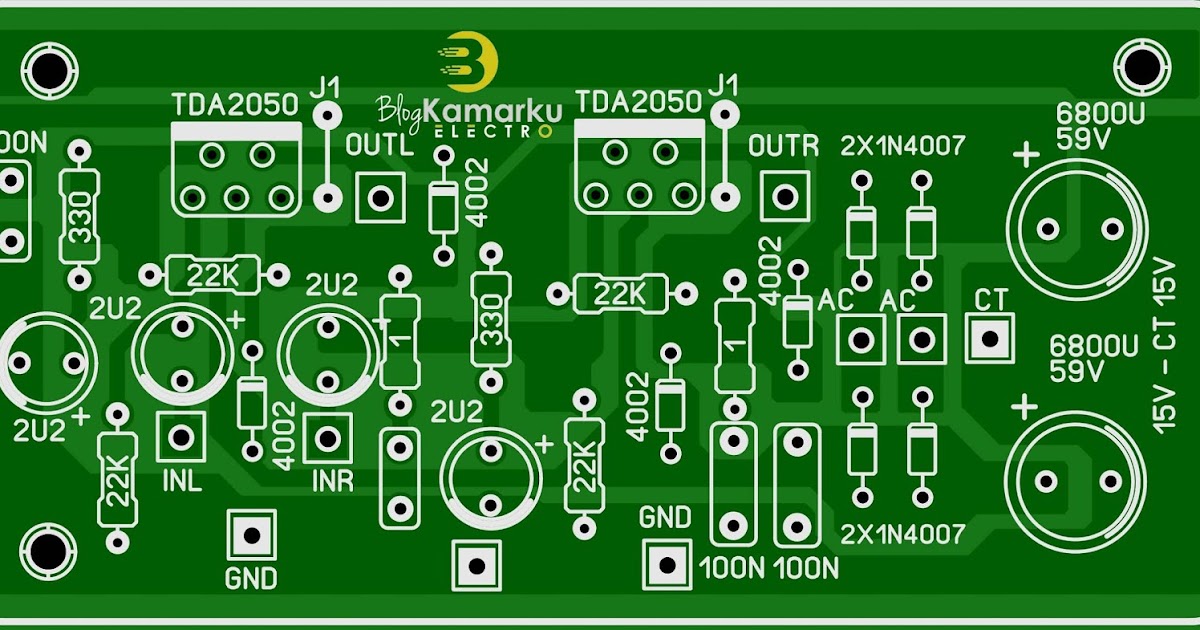 Pcb speaker aktif mini TDA 2050 Stereo - BLOGKAMARKU