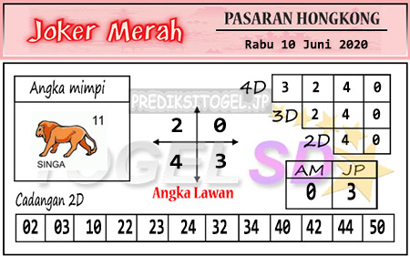 Prediksi Joker Merah Rabu 10 Juni 2020