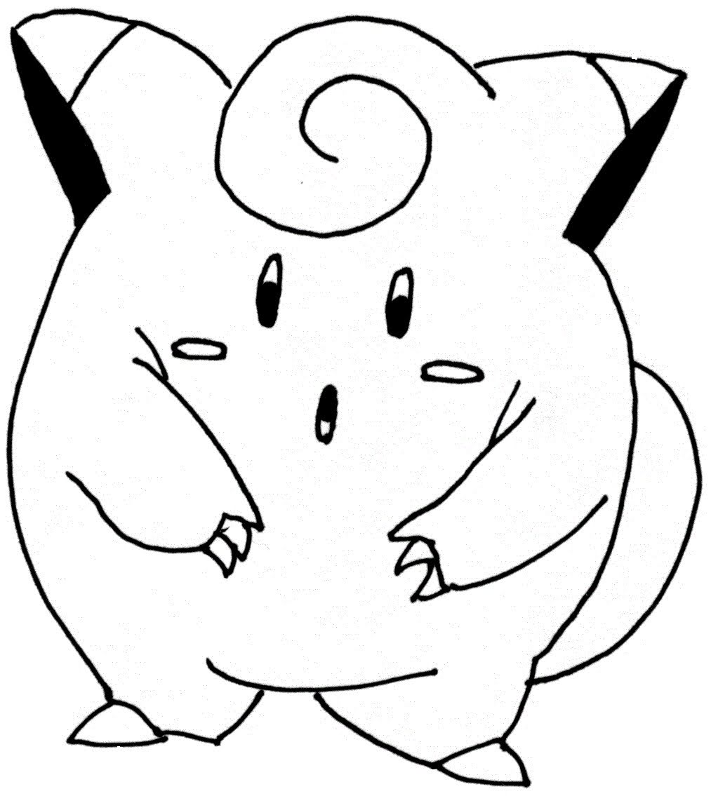 Pokemon Clefairy Coloring Pages to Print - Free Pokemon Coloring Pages