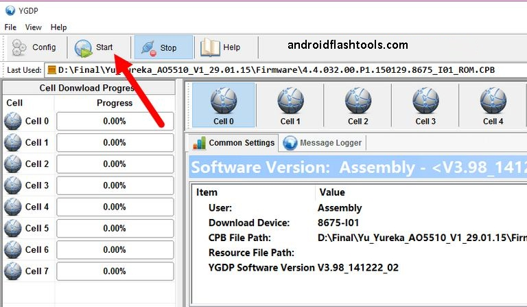 Start YGDP Tool To Flash CPB Format Android Firmware Start YGDP Tool To Flash CPB Format Android Firmware