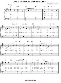 Solfa notation of once in royal David's city