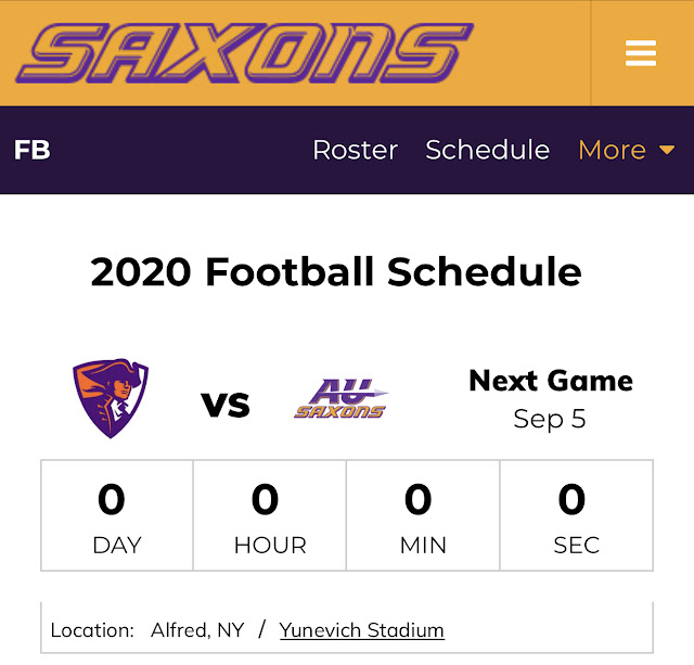 Comin Atcha Hobart College Football Weekly 2020 Schedule Update