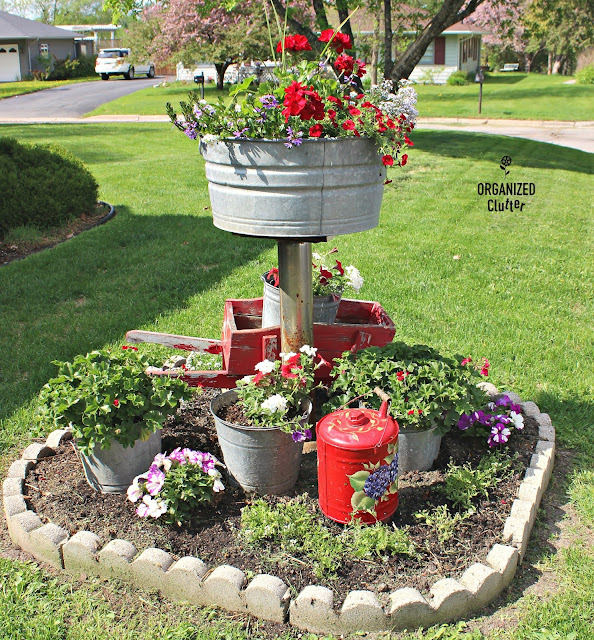 Planting a Small Junk Garden #annuals #verticalinterest #gardenjunk #junkgarden