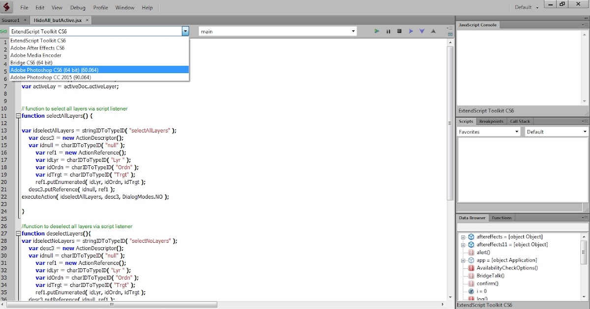 Programming plugins for Photoshop: Easy script