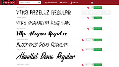 Kumpulan 13 Situs Download Font Gratis Siap Desain zotutorial.com