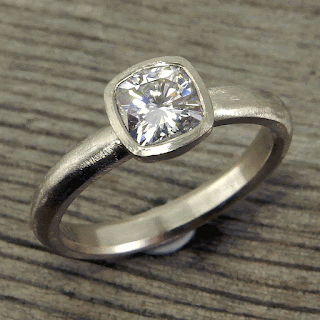 square moissanite engagement ring