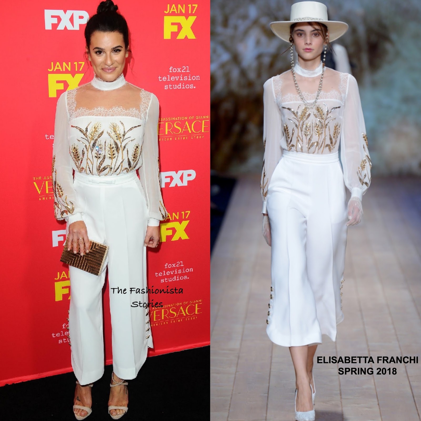 Lea Michele in Elisabetta Franchi at FX's 'The Assassination of Gianni