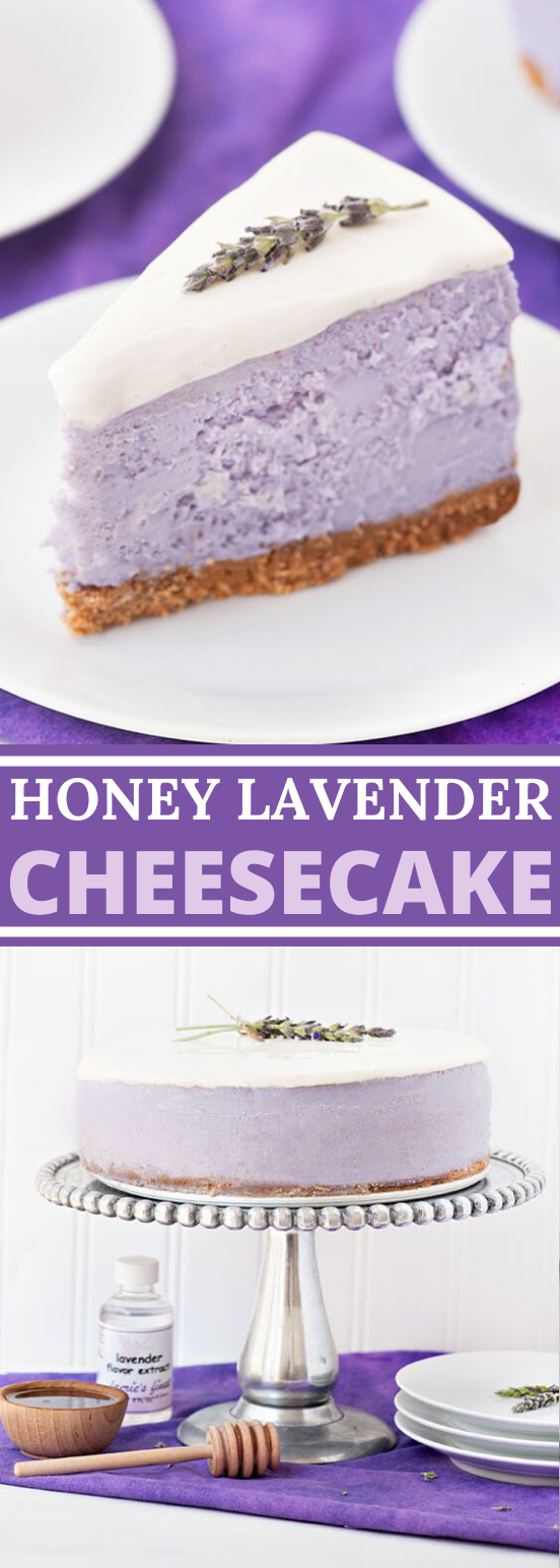 Honey Lavender Cheesecake #dessert #recipes #baking #cheesecake #frosting