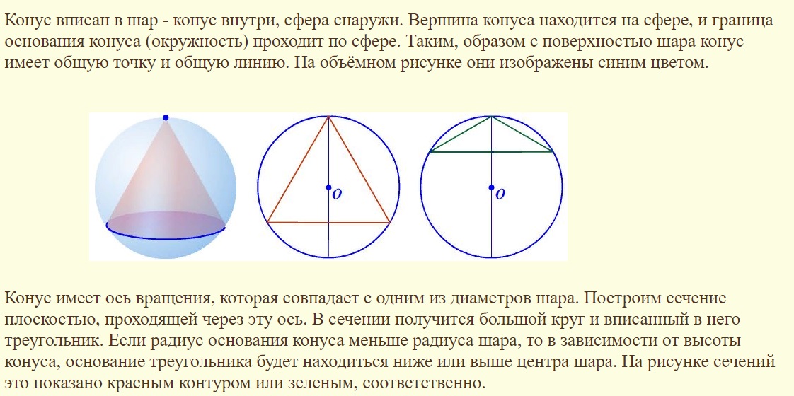 Чему равен радиус вписанного шара. Конус вписан в шар. Объем конуса вписанного в шар. Как найти объем шара вписанного в конус. Радиус шара вписанного в конус.