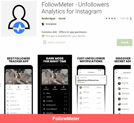 FollowMeter - cara melihat siapa yang stalking instagram kita