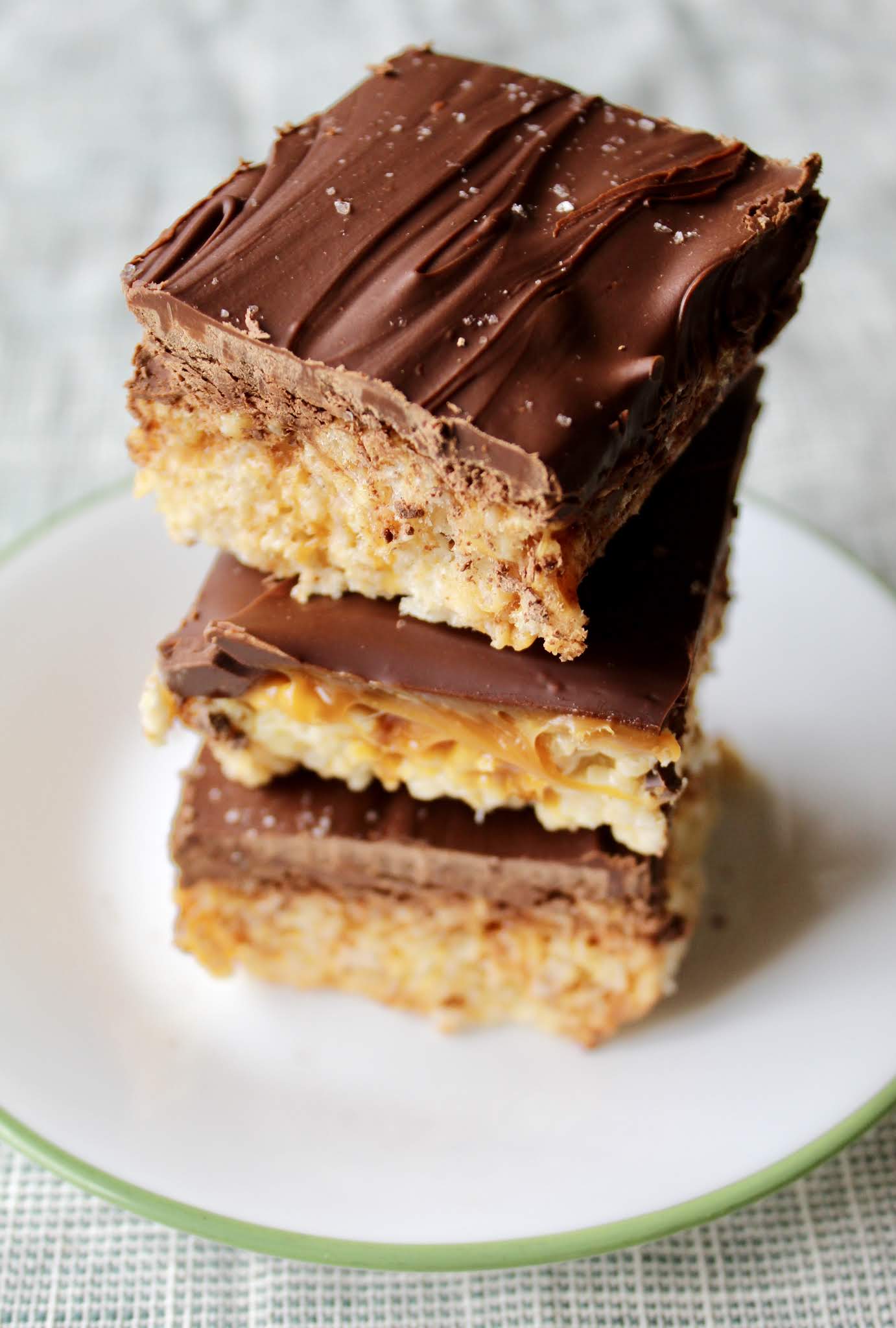 Salted Chocolate Caramel Rice Krispies Treats