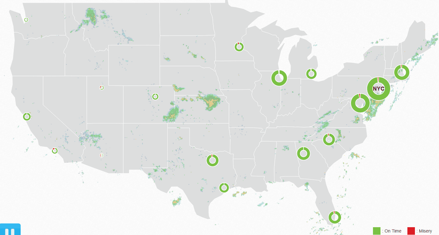 'Misery Map' of Flight Delays