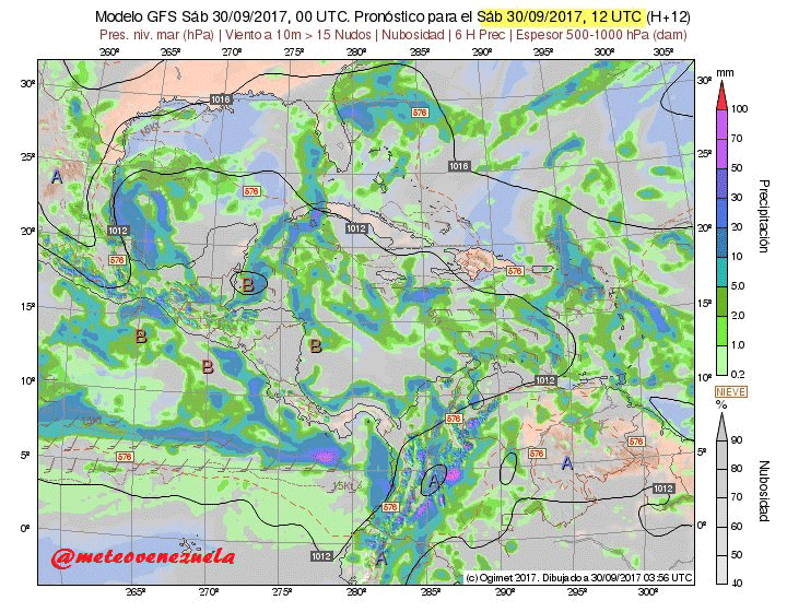 CLIMA VENEZUELA Condiciones atmosféricas y pronósticos 30 de septiembre