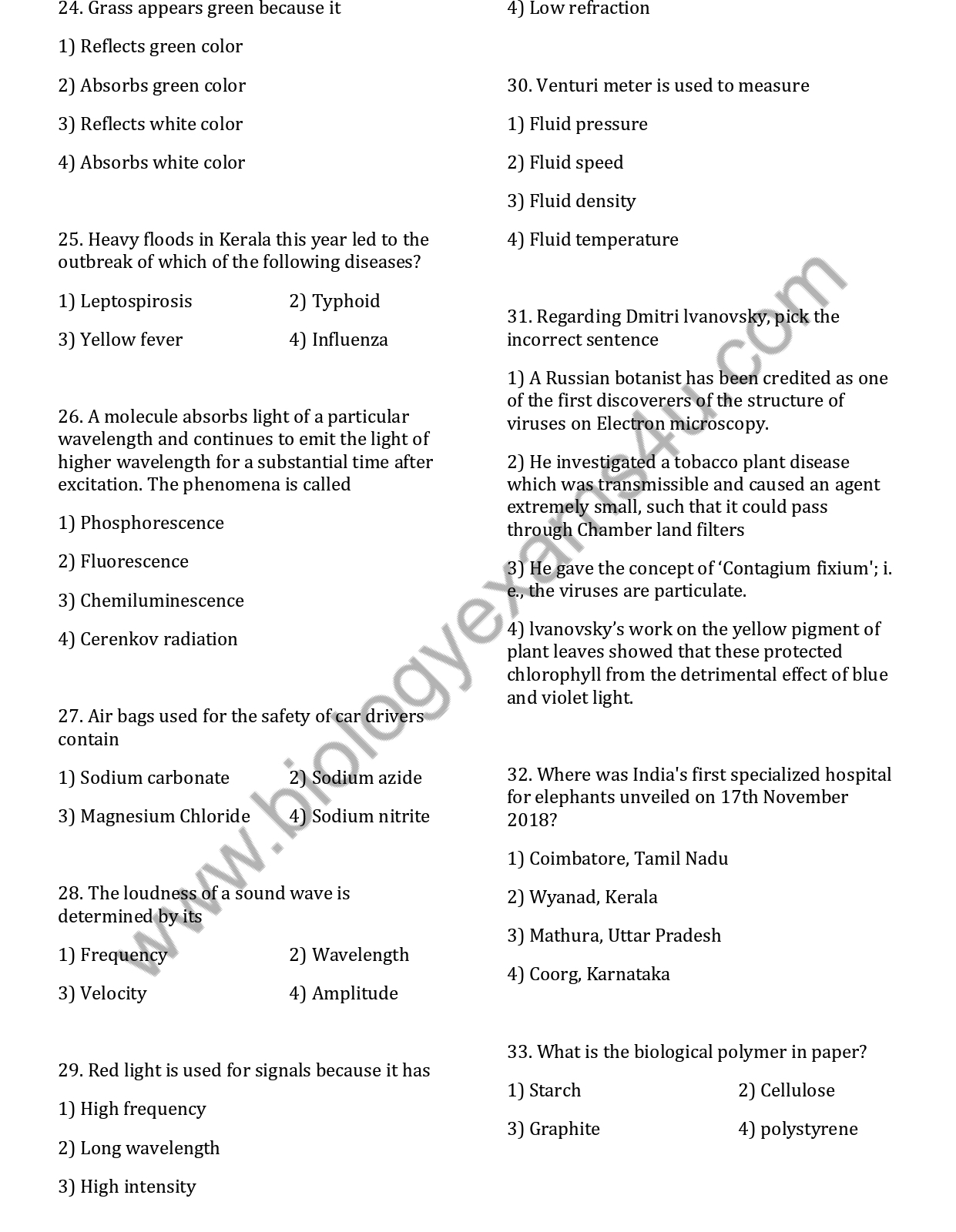 ICMR JRF Life Science 2019 Question Paper