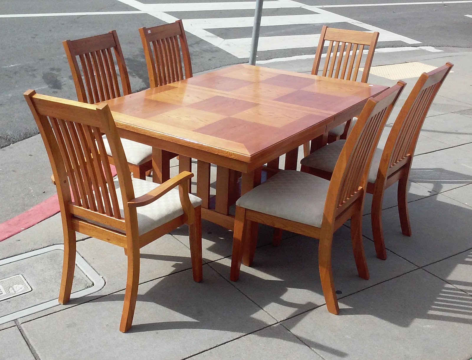 UHURU FURNITURE & COLLECTIBLES: SOLD #13552 Modern Mission Style Dining