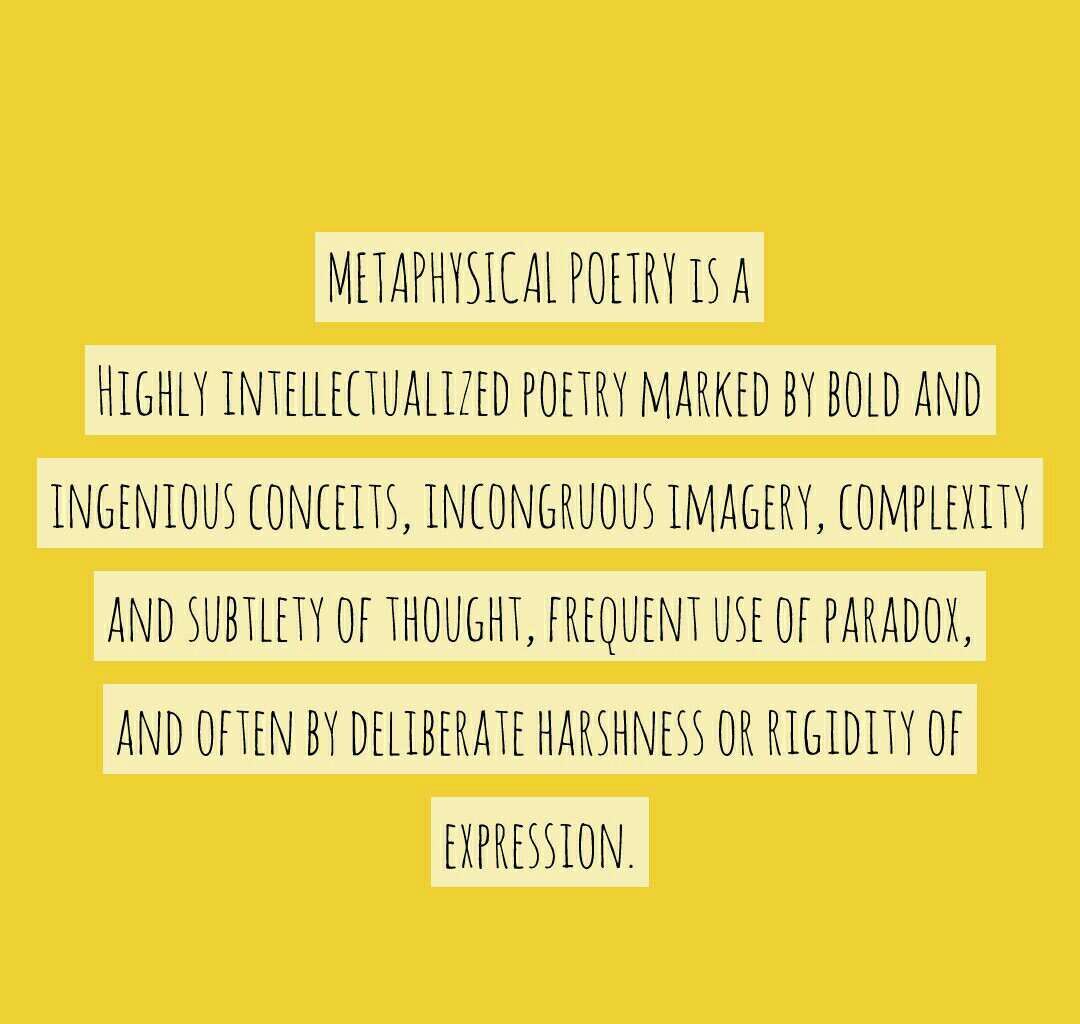 what are the characteristics of metaphysical poetry