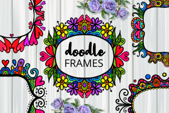 Decorative Folk Art Doodle Border Frames