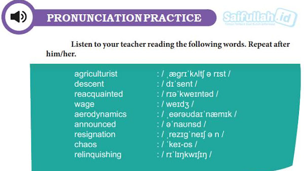 Chapter 10 Halaman 134 Pronunciation Practice: Cara Mengucapkan Kata Bahasa Inggris