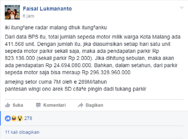 Rp 296 Miliar/Tahun Nilai yang Sangat Fantastis, Sampai Anak SD Bercita-Cita Sebagai TUKANG PARKIR