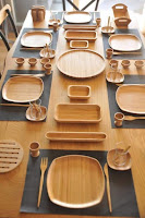 Utensilios y gadgets de cocina hechos de madera