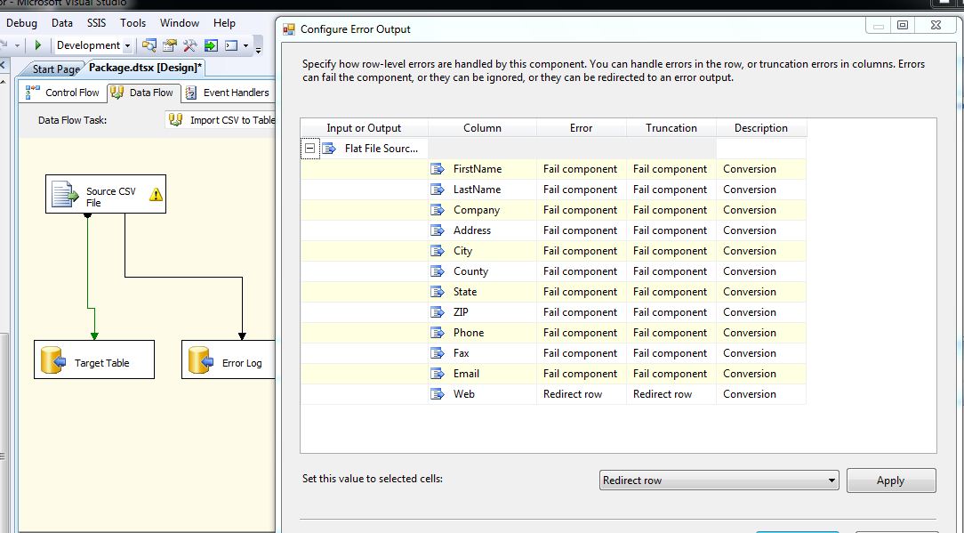 All about SQLServer SQL Server Integration Services Error handling