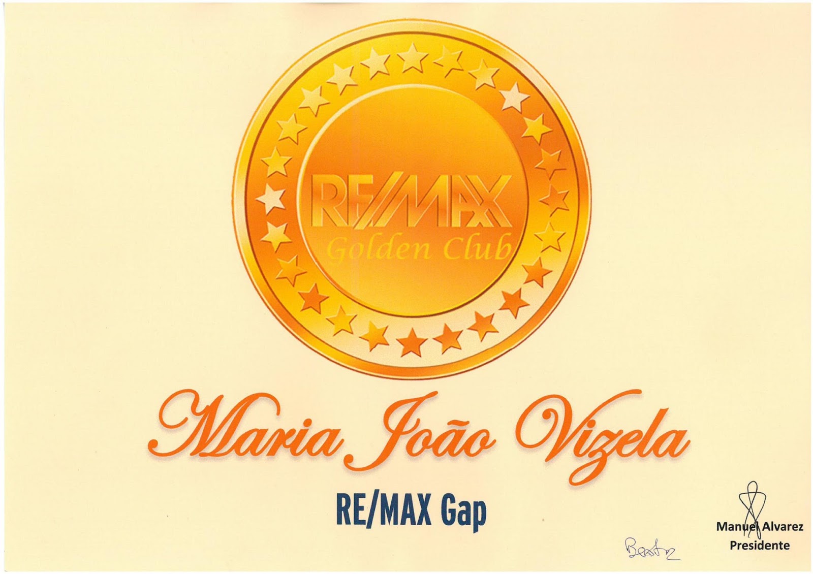 Maria Vizela Consultora GOLDEN CLUB Remax Portugal