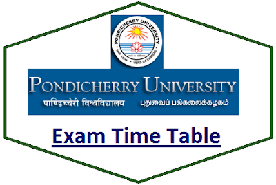 Pondicherry University Even Sem Time Table 2020