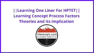 Learning One Liner for HPTET in English Learning One Liner for HPTET in English