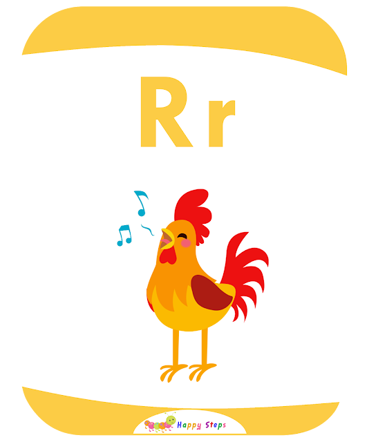 Letter -R-  rooster  Flashcards