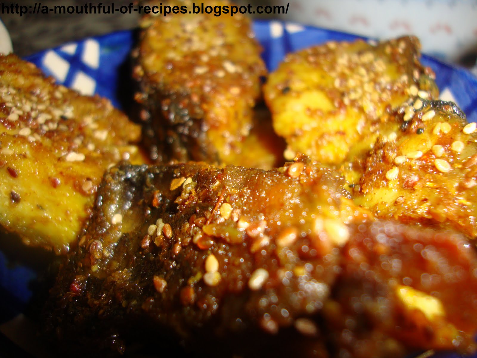 Tigris River fish coated in sesame, fried or roasted for crispy-moist meal.