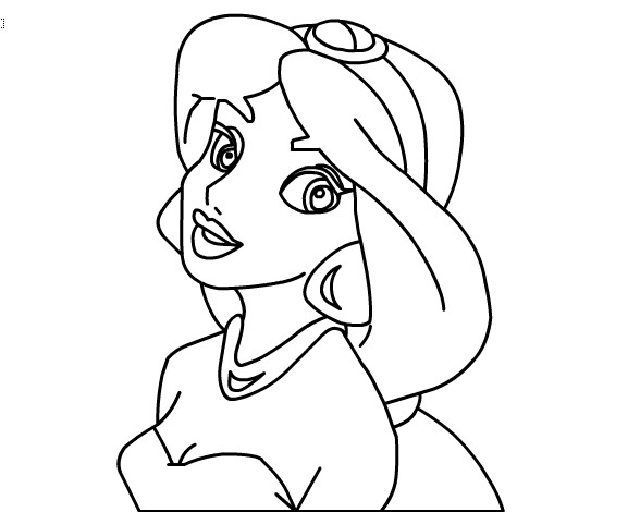 Mewarnai Princess Jasmine - Download Gambar Mewarnai Gratis