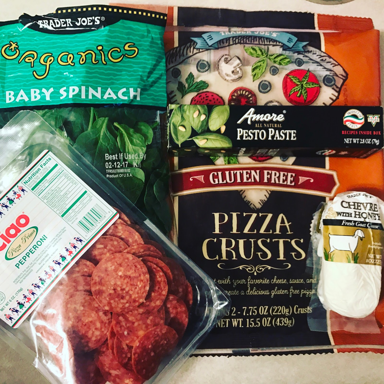 Ponderings on my Wanderings Gluten Free Pepperoni Goat Cheese & Spinach Pizza