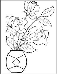 flowers glass coloring valentine pages painting flower patterns roses printable rose valentines outline simple violets drawing template sheets adults craft