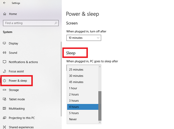 如何在 Windows 10 上更改睡眠设置