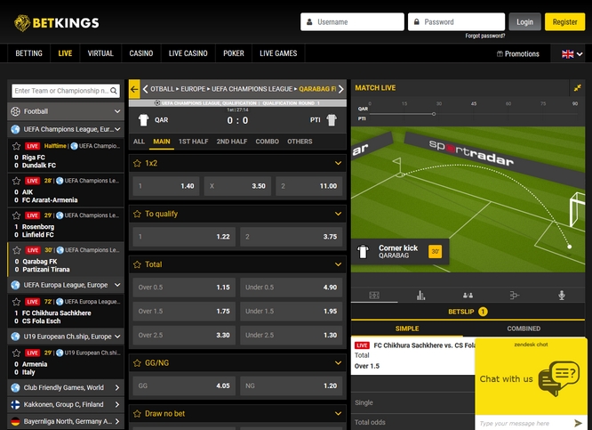 Betkings Live Bets