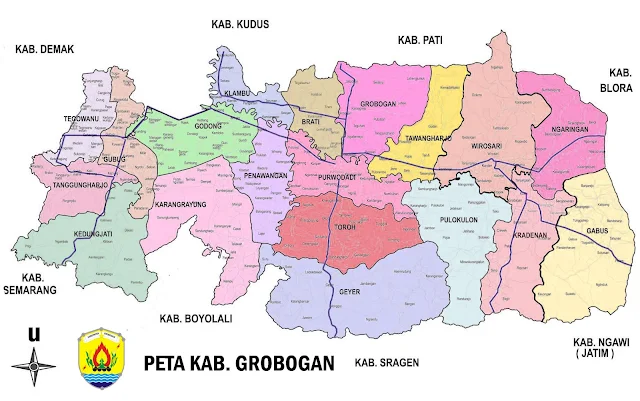 Gambar Peta Kabupaten Grobogan Jawa Tengah