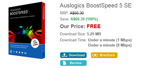 Free Download Auslogics BoostSpeed 5 SE