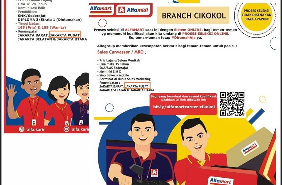 Lowongan Kerja Alfamart Jakarta Pusat - Lokerhariini.com