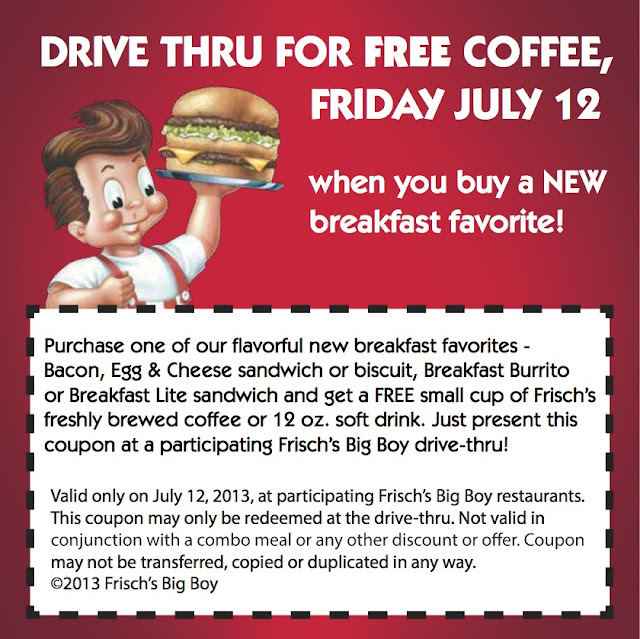 Frisch's Big Boy FREE Coffee Coupon & 25 Gift Card Giveaway! The
